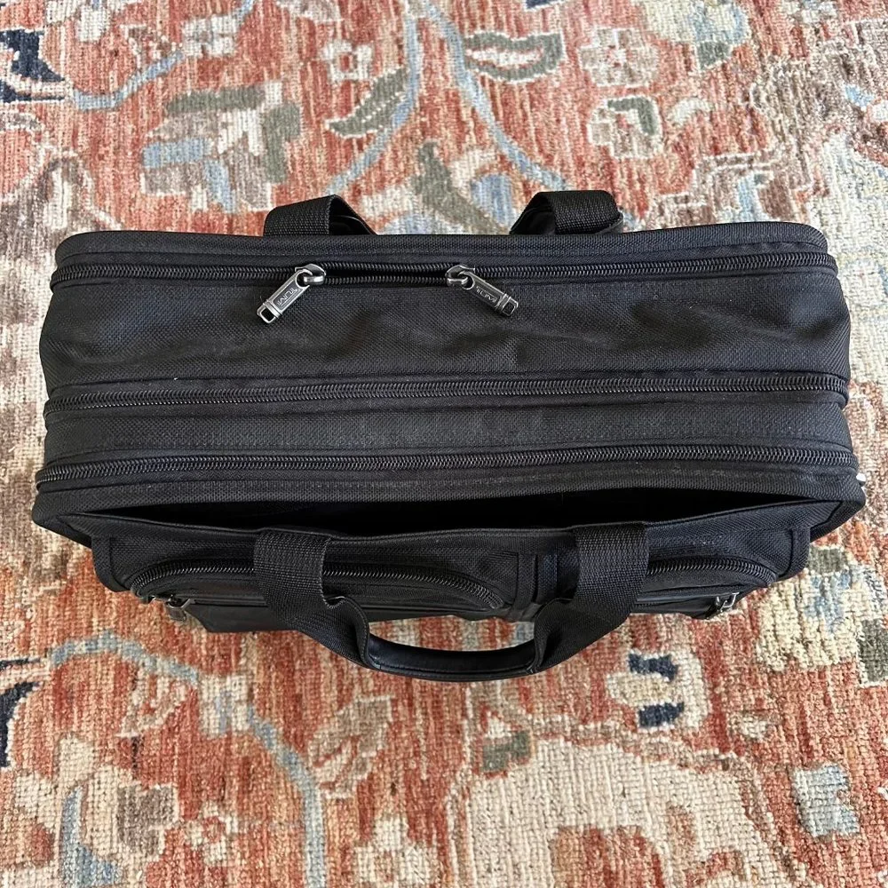 TUMI Black Nylon Gen 4.2 Expandable Organizer Laptop Briefcase